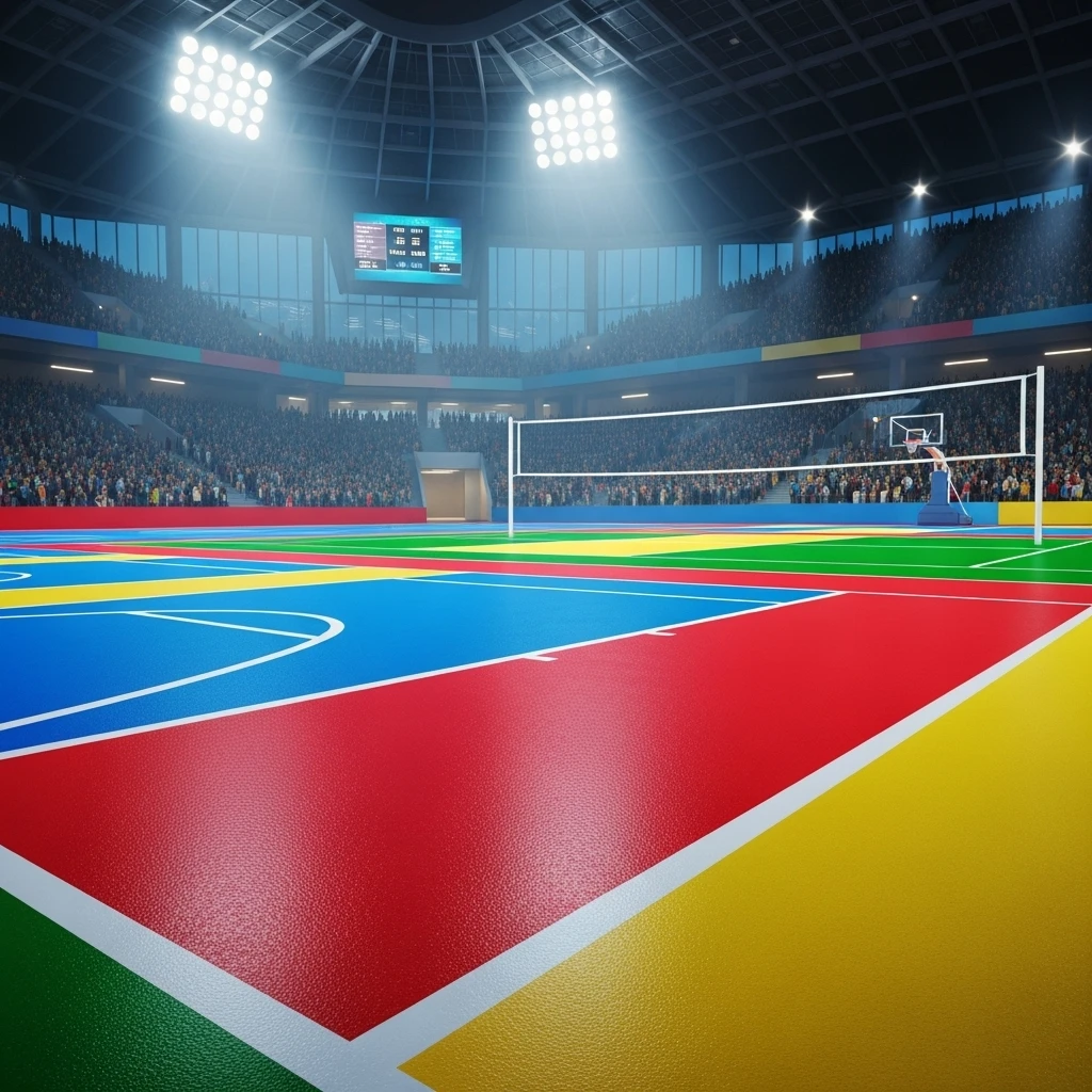 Vinyl Multicolour Sports Flooring - Image 5
